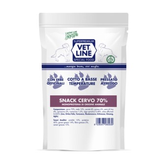 Vet Line snack cervo 80 gr monoproteico grain-free