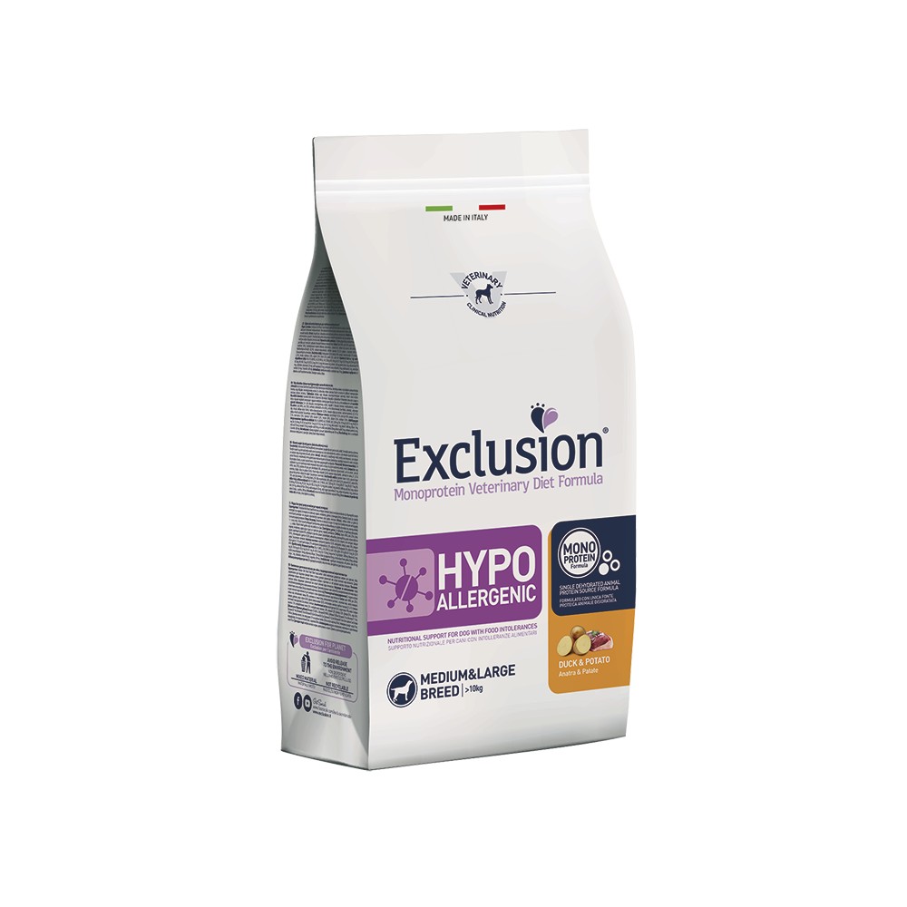 Exclusion Hypoallergenic Cani Adulti Medium&Large Breed anatra e patate