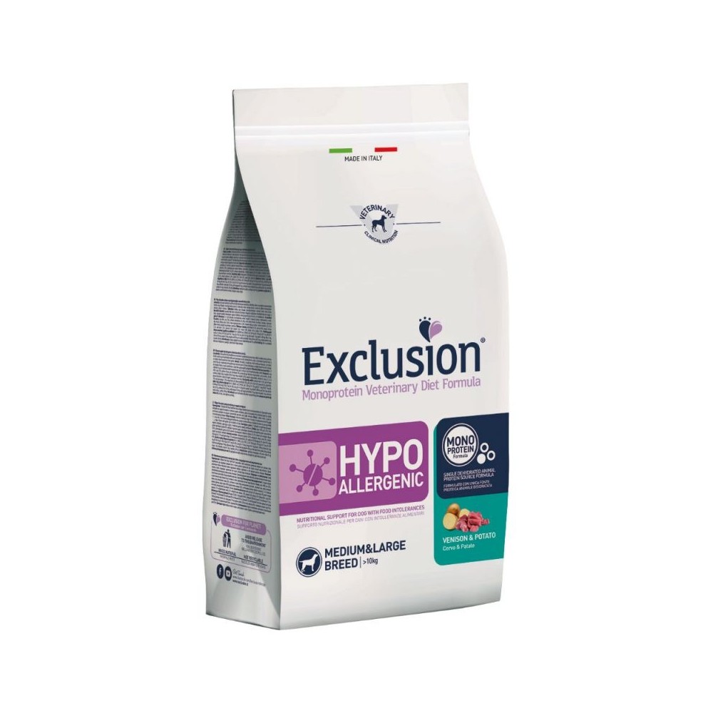 Exclusion Hypoallergenic Cani Adulti Medium&Large Breed cervo e patate