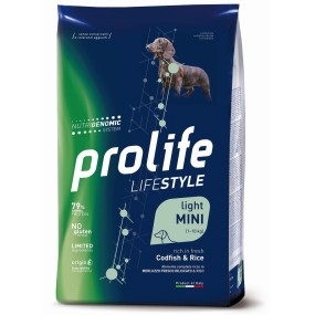 Prolife Lifestyle mangime secco Light Cani Adulti Mini merluzzo e riso 2 kg
