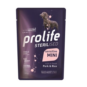 Prolife Sterilised mangime umido Cani Adulti Mini maiale e riso 100 gr