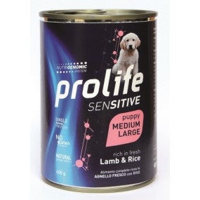 Prolife Sensitive mangime umido Cani Puppy Medium&Large agnello e riso 400 gr