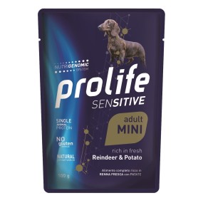 Prolife Sensitive mangime umido Cani Adulti Mini renna e patate 100 gr