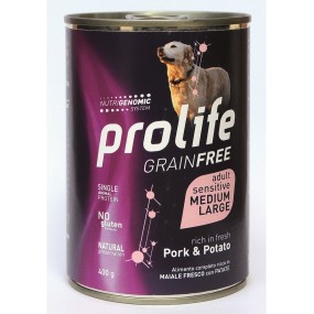 Prolife Grain Free umido Cani Adulti Medium&Large maiale patate
