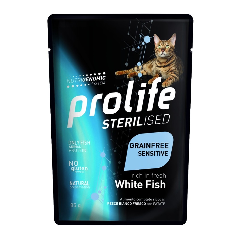 Prolife Sterilised Grain Free mangime umido Gatti pesce bianco patate