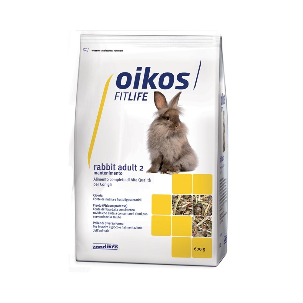Oikos Fitlife Rabbit Adult 2 mangime per conigli 600 gr