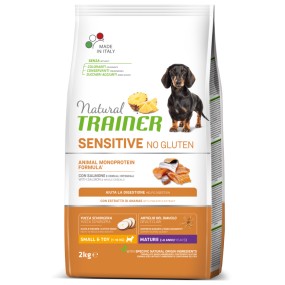 Natural Trainer Sensitive mangime secco Cani Mature small & toy salmone e cereali 2 kg