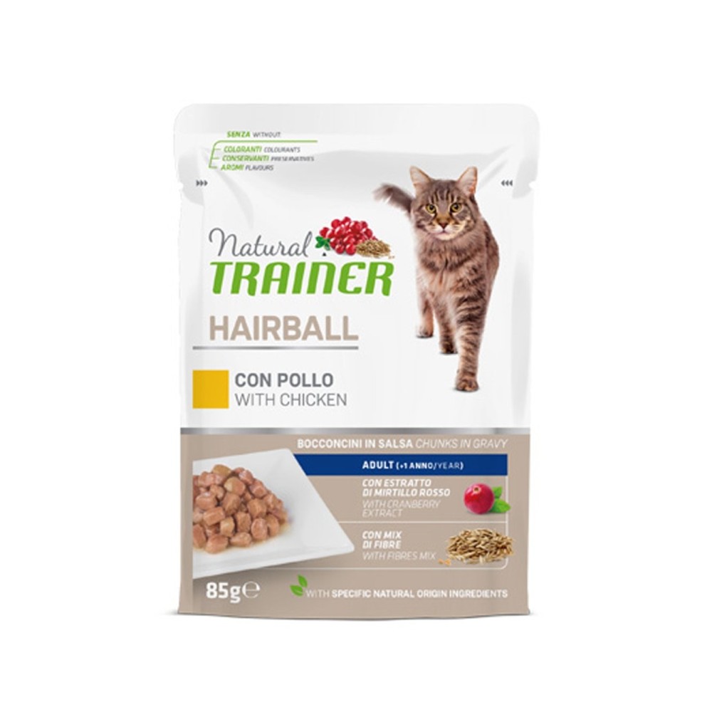 Natural Trainer Hairball umido Gatti Adult pollo