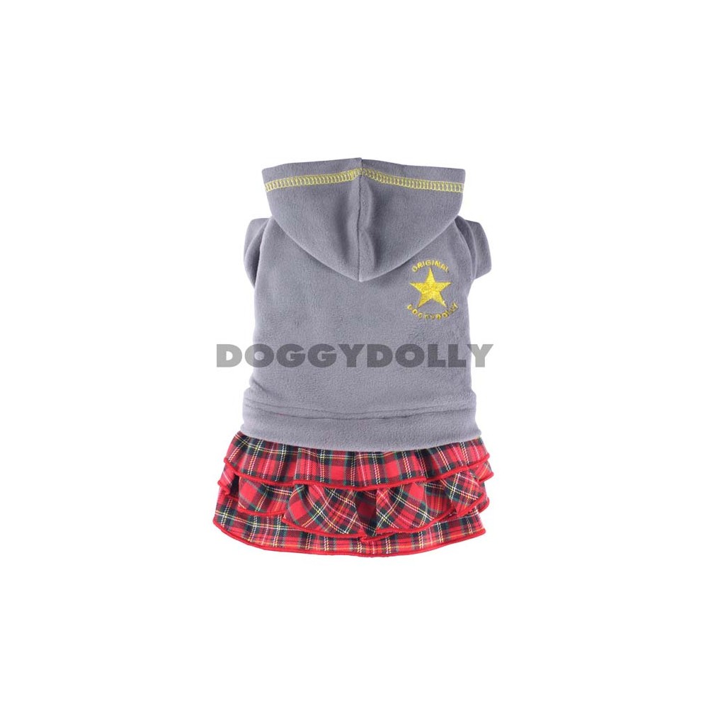 Abito per cani Grey Pile With Skirt Doggydolly