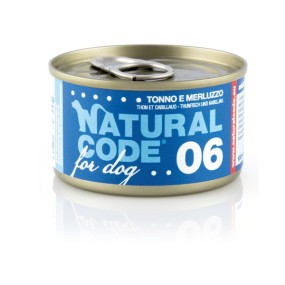 Natural Code Scatoletta 06 gusto Tonno e Merluzzo per Cani Adulti 90gr