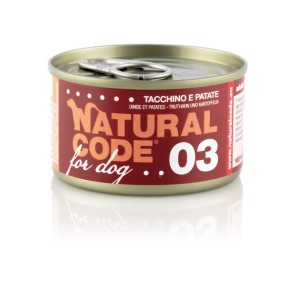 Natural Code Scatoletta 03 gusto Tacchino e Patate per Cani Adulti 90gr