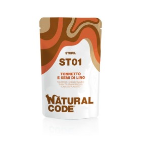 Natural Code Bustina ST01 Tonnetto e Semi di Lino per Gatti Sterilizzati 70gr