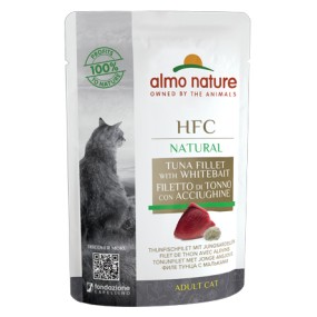 Almo Nature Bustina HFC Natural gusto filetto di Tonno e Acciughine per Gatti Adulti 55gr