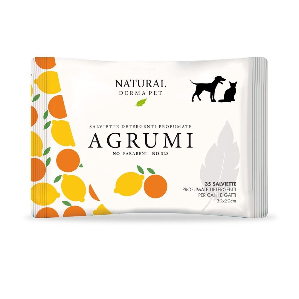 Natural Derma Pet Salviette Detergenti Profumate Agrumi