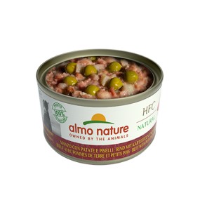 Almo Nature Scatoletta HFC Natural gusto Manzo con Patate e Piselli per Cani Adulti