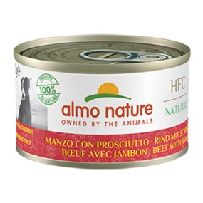 Almo Nature Scatoletta HFC Natural gusto Manzo con Prosciutto per Cani Adulti
