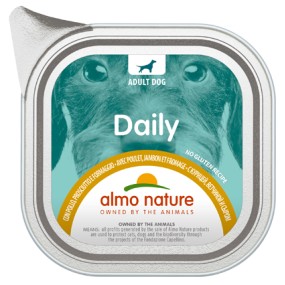 Almo Nature Daily Vaschetta gusto Pollo Prosciutto e Formaggio per Cani Adulti