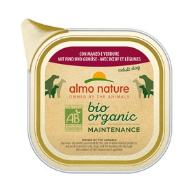 Almo Nature Bio Organic Maintenance Vaschetta gusto Manzo e Verdure per Cani Adulti